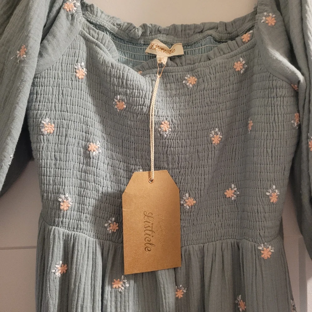 Puff Sleeve Midi Dress - Picture 6 of 9